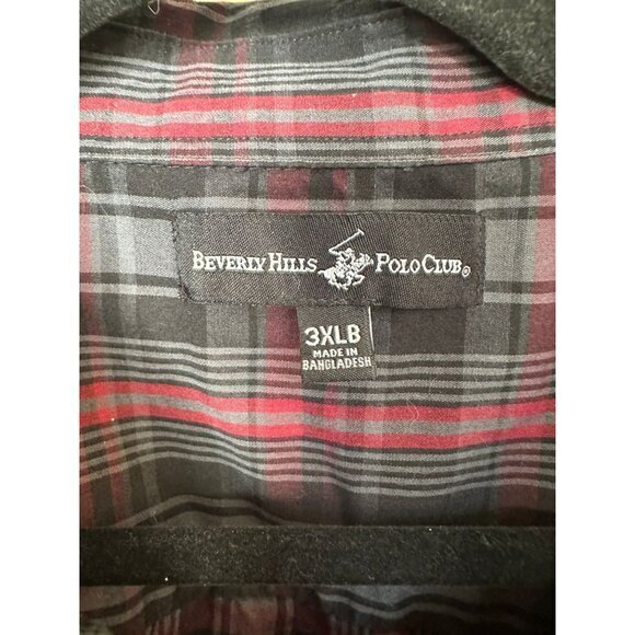 Beverly Hills Polo Men's Black Dress Shirt size 3XLB long sleeve collared cotton - Picture 4 of 6